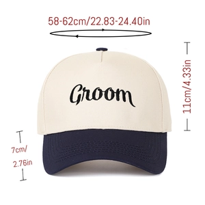 Detaillierte Größenangaben für die retro zweifarbige Groom bestickte Baseballkappe