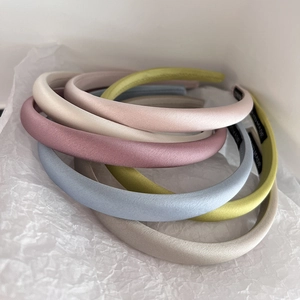 Satin Padded Headband Thick Satin Texture Minimalist Solid Color Hair Band For Women Daily Casual Handmade
