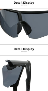 Detail view of anti-slip nose pads and streamlined hinges on cycling sunglasses