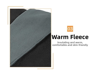 Close-up of thick grey thermal polar fleece fabric texture for outdoor balaclava