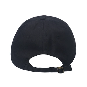 Casquette de baseball classique en coton noir avec boucle métallique réglable au dos