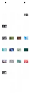 Tableau détaillé présentant 26 motifs de tie-dye et couleurs pour shorts de sport taille haute