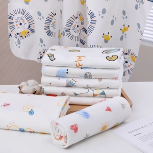 Newborn Baby Swaddle Blanket Pure Cotton Gauze Muslin Breathable Soft Cartoon Print Infant Receiving Wrap