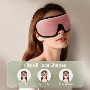 Pink 3D breathable sleep mask with ergonomic contour design for all face shapes