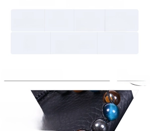 Detail of 10mm blue tiger eye stone bracelet showing adjustable 19-30cm braided strap