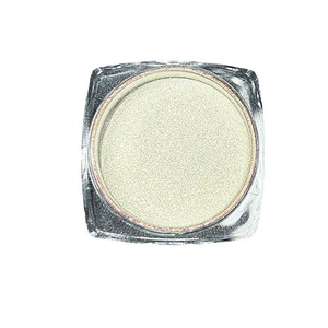 Iridescent aurora powder in a transparent jar for shimmering nail art effects