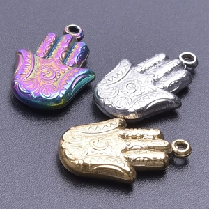 Pendentifs Main de Fatima en or, argent et irisé pour la création de bijoux DIY
