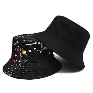 Bobs classiques noirs avec motifs de notes de musique pour festivals d'été et usage quotidien