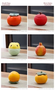 Mini barattoli da tè in ceramica a forma di frutta con coperchi ermetici