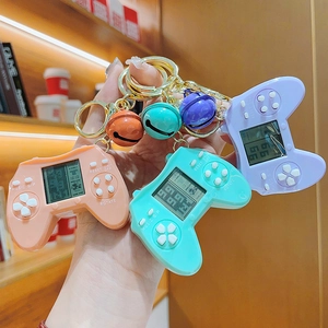 Mini handheld game console keychain tetris toy retro gaming bag charm accessory detail view