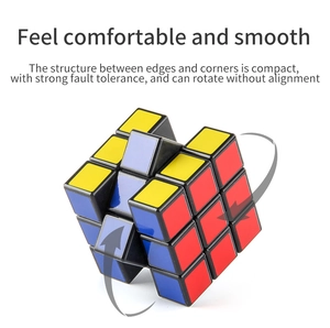 Macro shot of 3x3 speed cube with rounded corners for smooth rotation and high fault tolerance