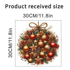 Christmas ball wreath wall sticker 30x30cm size chart with precise measurements