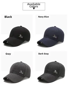 Quatre couleurs de casquettes de baseball en coton pour hommes en noir, marine, gris et gris foncé