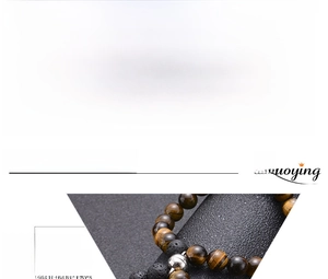 Detailed size chart and close-up of 8mm natural lava stone crown bracelet set