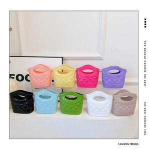 Mini Borsa A Tracolla Jelly Trapuntata In PVC Borsa A Secchiello Con Catena Dorata Per Donna Moda Casual Colore Caramella