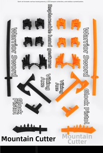 Detailliertes Set mit Zubehörwaffen und Handgesten für Dummy13 Actionfiguren-Modelle