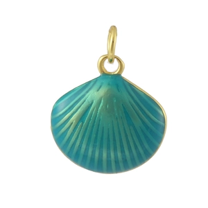 18k gold plated shell star pendant in turquoise enamel for DIY necklaces and bracelets