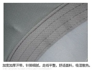 Detail view of thickened moisture-wicking sweatband and fine stitching on a sun hat