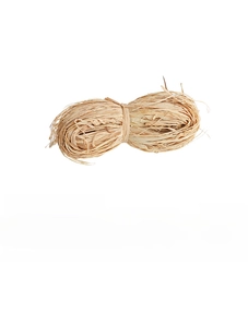Close-up of natural raffia fiber bunch for gift wrapping and flower bouquet tying