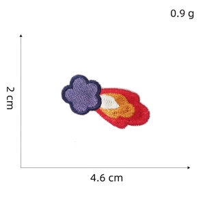 Self-adhesive comet embroidery patch 4.6x2cm weighing 0.9g for clothing decor