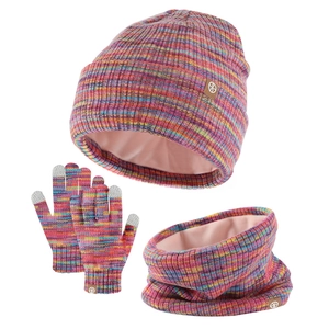 Conjunto de invierno de 3 piezas para niños con gorro, bufanda y guantes táctiles a rayas