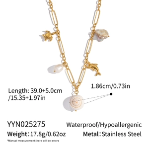 Détails du collier océan en acier inoxydable avec tortues et pendentifs coquillages