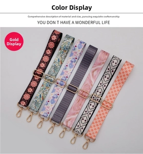 Detailed collection of adjustable ethnic style wide straps with gold alloy hooks