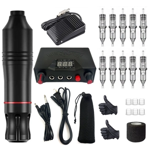 Professional Rotary Tattoo Machine Motor Pen Digital Power Supply Foot Pedal Cartridge Needles For Body Art Beauty