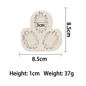 Retro European style oval photo frame silicone fondant mold for cake decorating