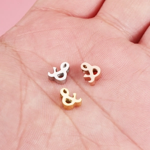 7x8mm χάντρες με σύμβολο ampersand σε ασήμι, χρυσό και ροζ χρυσό για DIY κοσμήματα