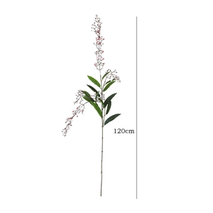 Artificial long branch jasmine 120cm with green leaves and pink buds for home decor