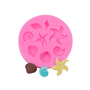 Stampo In Silicone Tema Oceano Forma Di Stella Marina Conchiglia Per Decorazione Torte Fondente Fai Da Te Cucina Argilla