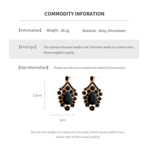 Détails macro des boucles d'oreilles goutte avec pierres noires et aiguilles en argent