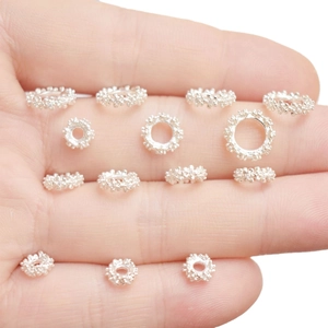 Perles d'espacement flocon de neige en zircon 14K plaqué or pour création de bijoux