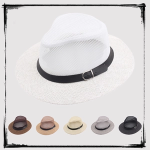 Détails des chapeaux fedora d'été en maille respirante disponibles en six coloris neutres