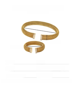 Detailed size parameters for 18K gold mesh stainless steel necklace and bracelet set