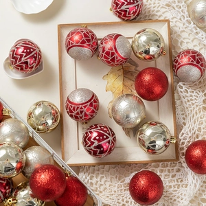Luxury Christmas Ball Ornaments Set PVC Painted Glitter Hanging Decorations For Holiday Tree Wedding Party Home Decor