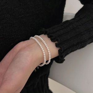 Double Layer Freshwater Pearl Bracelet With 925 Sterling Silver Heart Pendant Minimalist Elegant Jewelry For Women