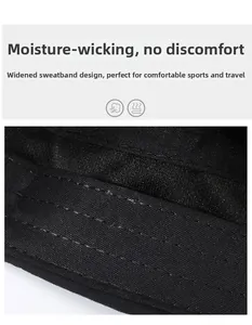 Detail view of moisture-wicking technology and widened sweatband on a vintage army cap