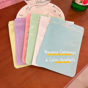 Colorful macaron-style resealable plastic bags for jewelry and small gift packaging