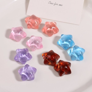 Translucent star resin beads in assorted pastel colors for DIY jewelry and crafts