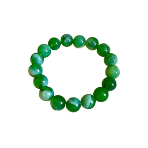 New Chinese style green round stone bead bracelet with high-end polished finish and textures