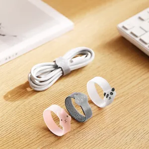 Cartoon Animal Shape Nylon Cable Ties Reusable Hook And Loop Cord Organizers For Desktop Office Management