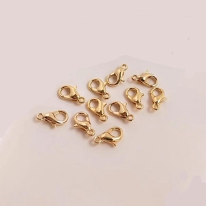 Set de once cierres de langosta chapados en oro de 18K para creación de joyas y manualidades