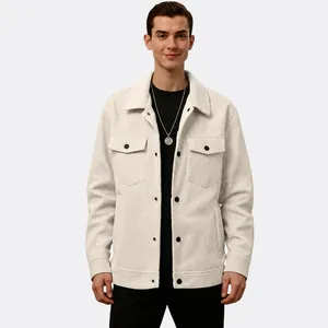 Herren Corduroy Jacke Langarm Knopfdruck Hemdjacke Multi Taschen Workwear Casual Oberbekleidung