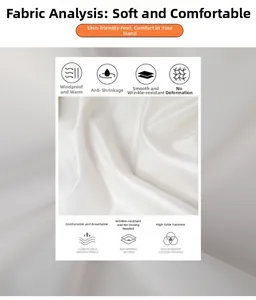 Detail of white breathable anti-wrinkle fabric with windproof and warm properties