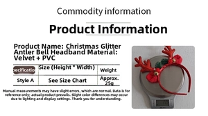 Detail showing Christmas reindeer antler headband weight and material on electronic scale