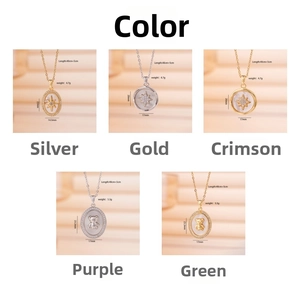 Detailed view of 18K gold plated octagon star and bear pendants with zircon and shell inlay