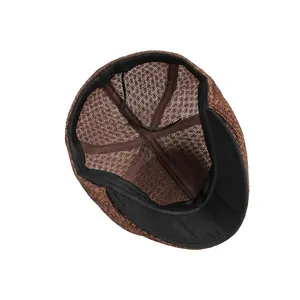 Dark brown mesh ivy cap with breathable interior structure and black sweatband