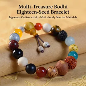 Bodhi Multi Treasure Perlenarmband Gemischte Natursteine Achat Holz Zen Buddhistische Gebetsperlen Ethnischer Stil Unisex